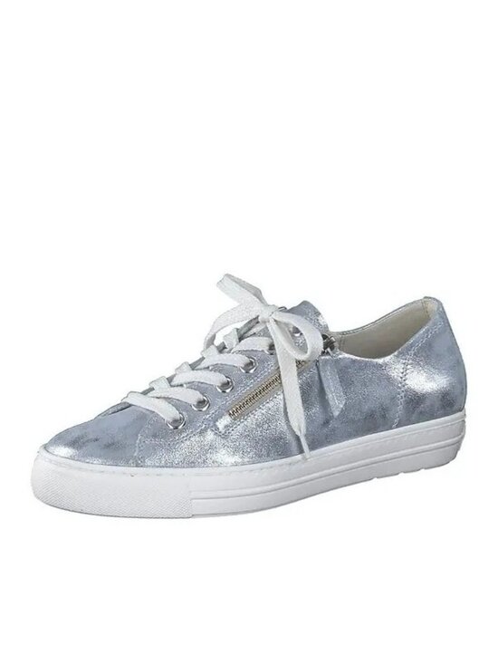 Paul Green Shoes - Paul Green Size 7 Womens Tamara Mineral Antic Bluish Gray Metallic Sneaker